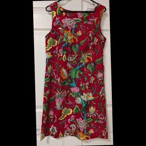 VINTAGE Dressing Clio Multi-color Floral Sleeveless Dress 2 USA Made Size 10